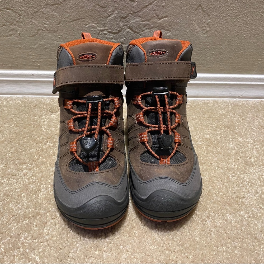 Brand New KEEN Little Kids Targhee IV Waterproof Hiking Boots in Brown & Orange
